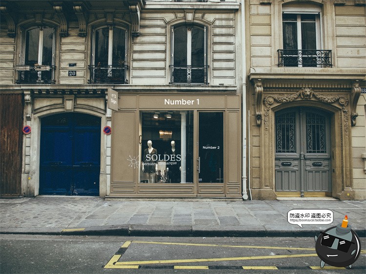 图片[42]-欧式街头复古商业店铺商店招牌玻璃门头门面店招样机PSD模板素材-设计猿