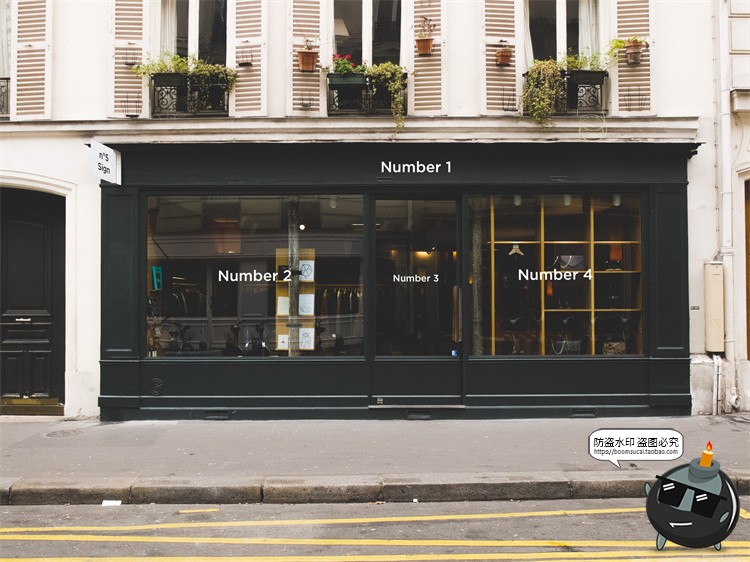 图片[45]-欧式街头复古商业店铺商店招牌玻璃门头门面店招样机PSD模板素材-设计猿