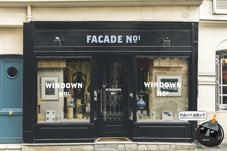 图片[54]-欧式街头复古商业店铺商店招牌玻璃门头门面店招样机PSD模板素材-设计猿