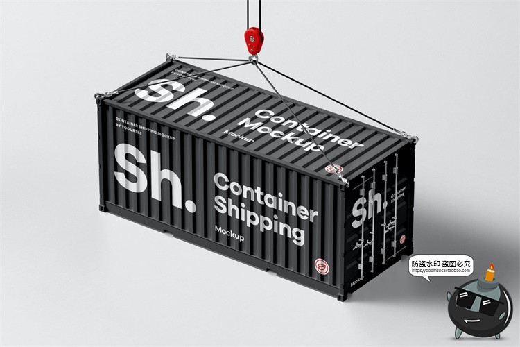 图片[3]-创意集装箱货柜铁柜货箱品牌贴图展示效果图样机PSD模板PS素材-设计猿