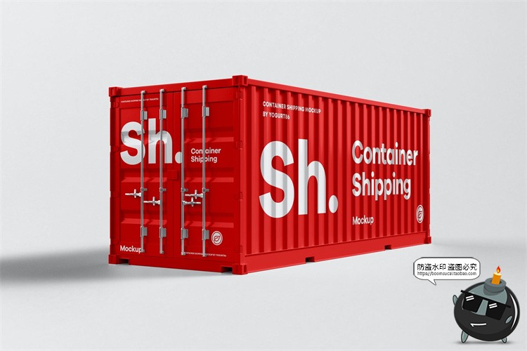 图片[4]-创意集装箱货柜铁柜货箱品牌贴图展示效果图样机PSD模板PS素材-设计猿