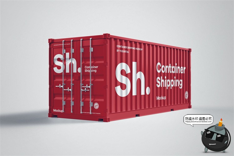 图片[6]-创意集装箱货柜铁柜货箱品牌贴图展示效果图样机PSD模板PS素材-设计猿