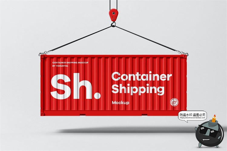 图片[7]-创意集装箱货柜铁柜货箱品牌贴图展示效果图样机PSD模板PS素材-设计猿