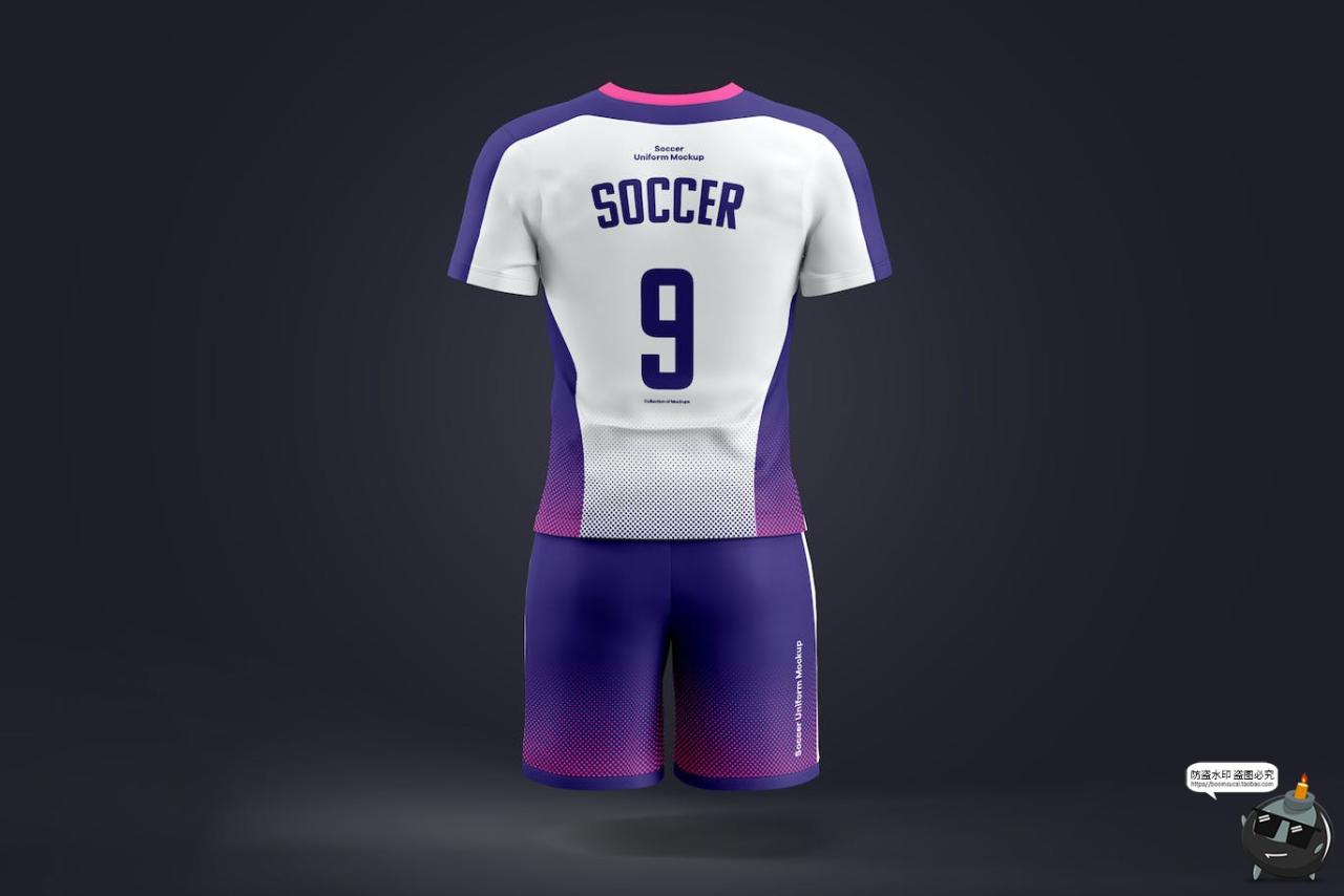 图片[2]-运动服足球田径体育运动员团队服装贴图效果展示样机PSD模板素材-设计猿