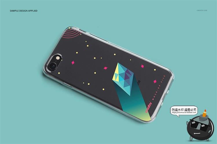 图片[3]-苹果iPhone8透明塑料手机壳外壳保护套图案贴图样机PSD模板PS素-设计猿