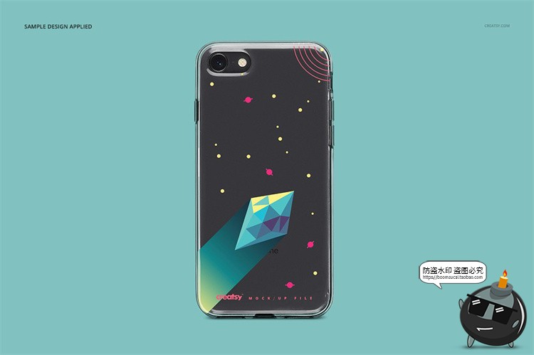 图片[4]-苹果iPhone8透明塑料手机壳外壳保护套图案贴图样机PSD模板PS素-设计猿