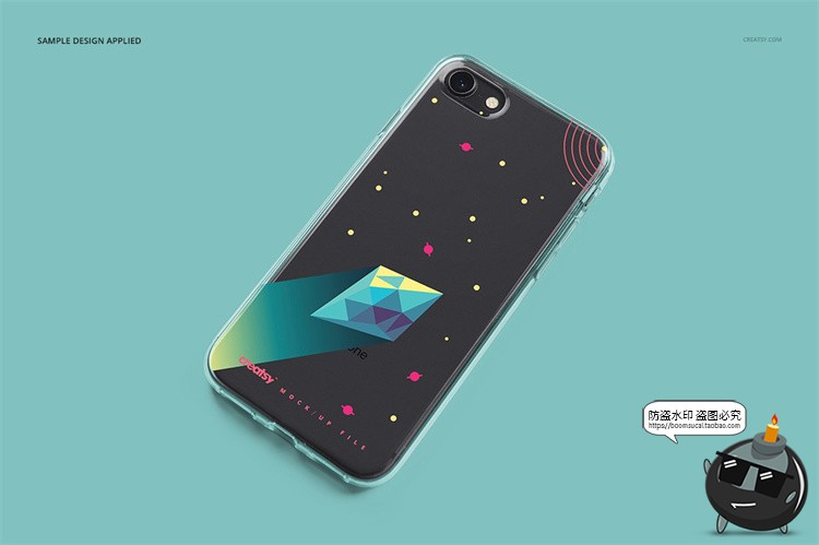 图片[5]-苹果iPhone8透明塑料手机壳外壳保护套图案贴图样机PSD模板PS素-设计猿