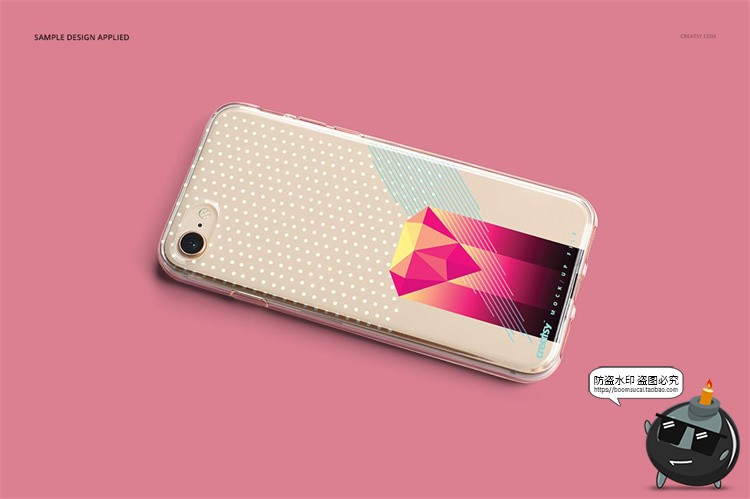 图片[9]-苹果iPhone8透明塑料手机壳外壳保护套图案贴图样机PSD模板PS素-设计猿