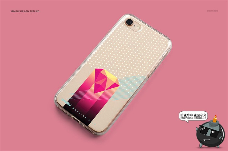 图片[10]-苹果iPhone8透明塑料手机壳外壳保护套图案贴图样机PSD模板PS素-设计猿