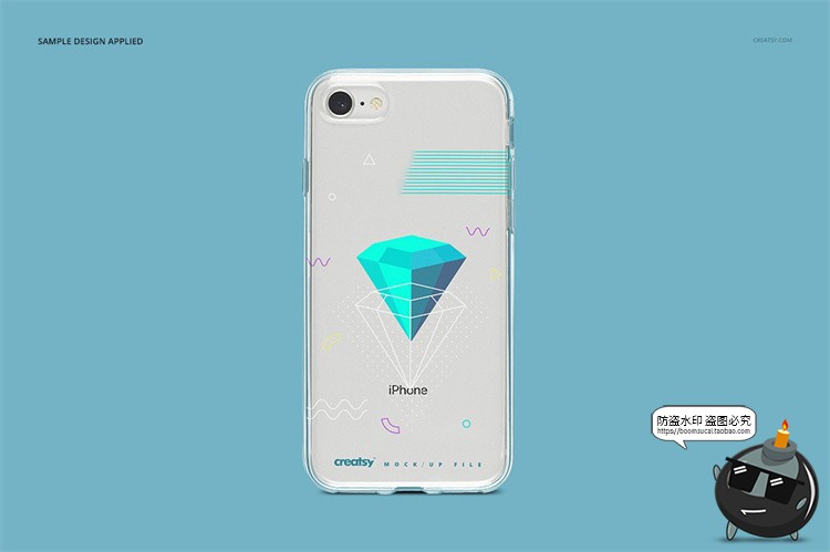 图片[11]-苹果iPhone8透明塑料手机壳外壳保护套图案贴图样机PSD模板PS素-设计猿