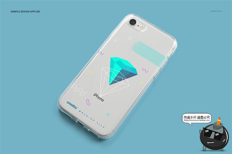 图片[12]-苹果iPhone8透明塑料手机壳外壳保护套图案贴图样机PSD模板PS素-设计猿