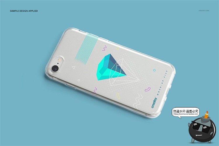 图片[14]-苹果iPhone8透明塑料手机壳外壳保护套图案贴图样机PSD模板PS素-设计猿