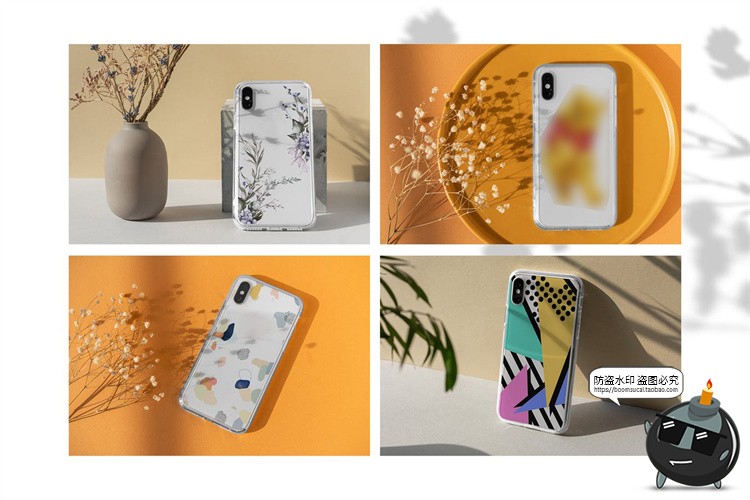 图片[3]-苹果iPhoneXs手机壳外壳硬壳圆边图案贴图模型样机PSD模板PS素材-设计猿