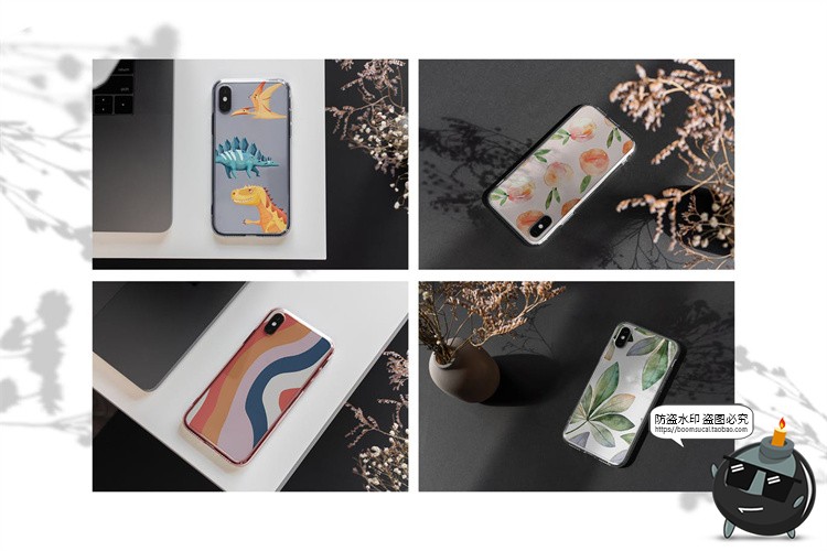 图片[4]-苹果iPhoneXs手机壳外壳硬壳圆边图案贴图模型样机PSD模板PS素材-设计猿