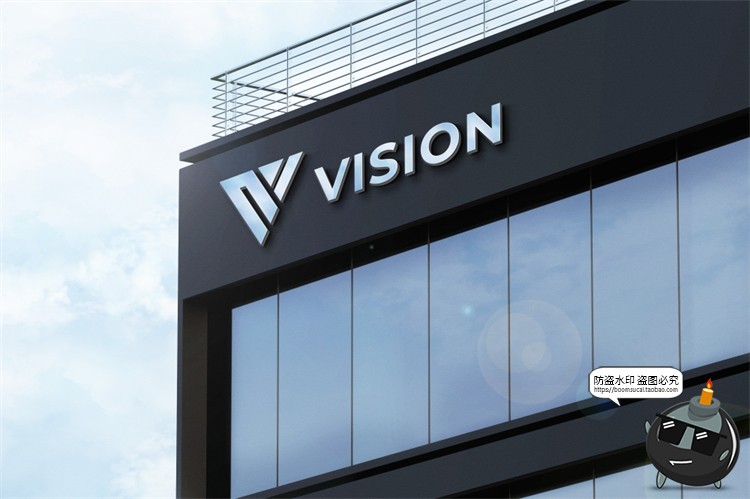 图片[1]-公司企业形象3D立体LOGO标志办公室会议室墙展示样机PSD模板素材-设计猿