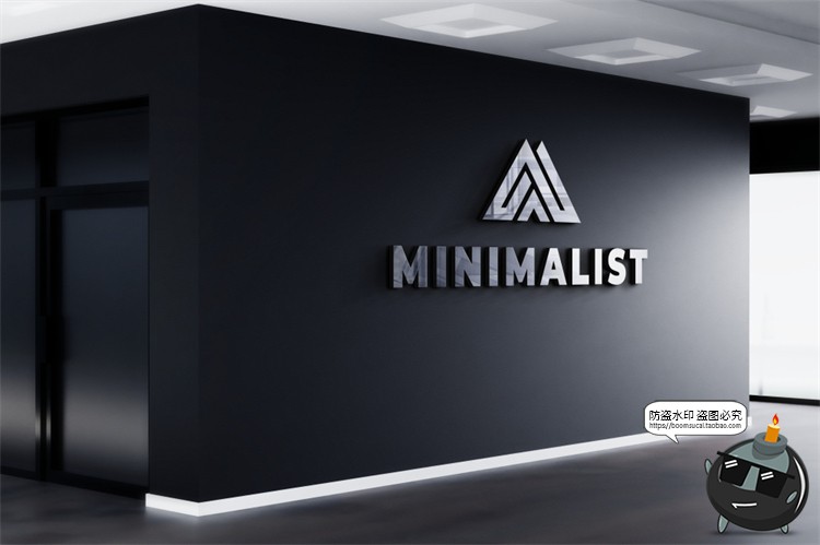 图片[2]-公司企业形象3D立体LOGO标志办公室会议室墙展示样机PSD模板素材-设计猿