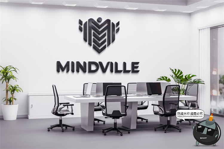 图片[5]-公司企业形象3D立体LOGO标志办公室会议室墙展示样机PSD模板素材-设计猿