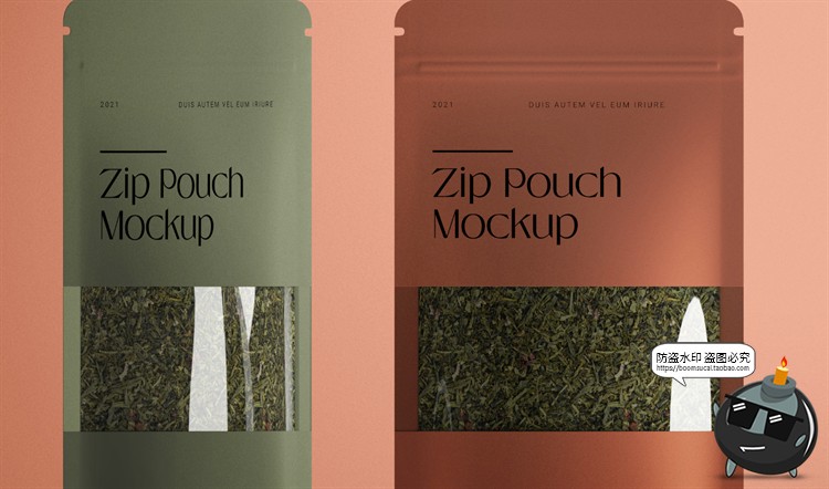 图片[4]-镂空食品茶叶自立袋自封袋包装VI效果展示PSD模板贴图样机PS素材-设计猿