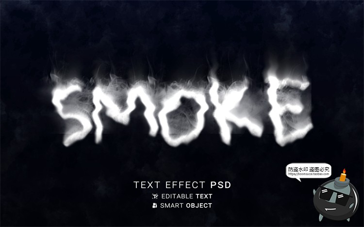 图片[1]-迷幻恐怖烟雾迷雾模糊字体特效文本样式标题PSD模板样机PS素材-设计猿