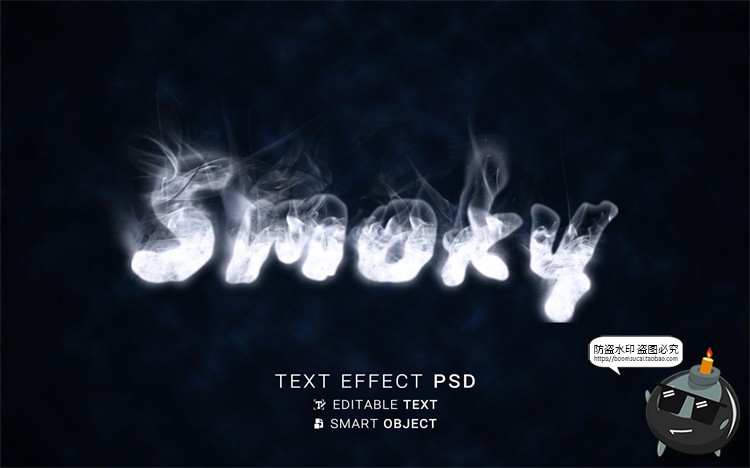 图片[2]-迷幻恐怖烟雾迷雾模糊字体特效文本样式标题PSD模板样机PS素材-设计猿