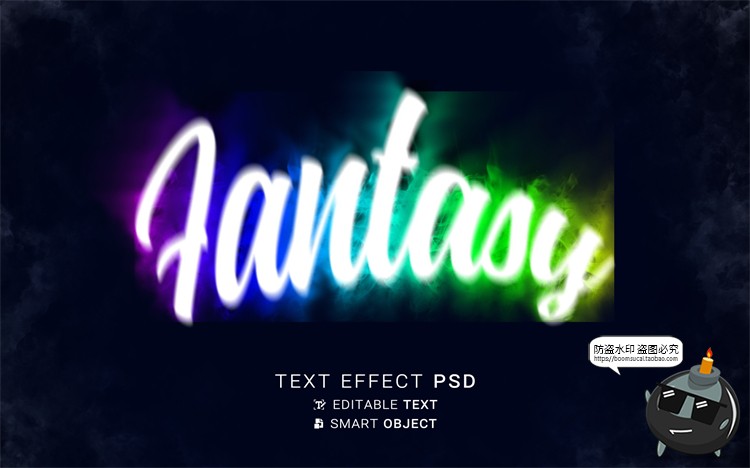 图片[6]-迷幻恐怖烟雾迷雾模糊字体特效文本样式标题PSD模板样机PS素材-设计猿