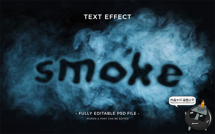 图片[12]-迷幻恐怖烟雾迷雾模糊字体特效文本样式标题PSD模板样机PS素材-设计猿