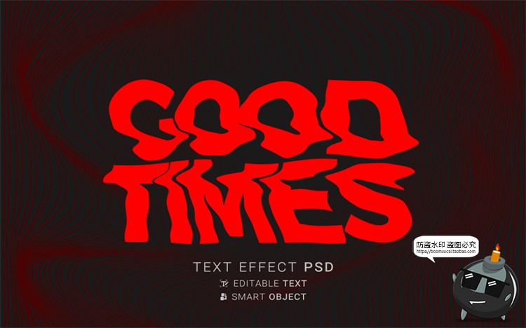 图片[2]-潮流3D三维立体扭曲文字折叠标题字体特效PSD模板样机样式PS素材-设计猿