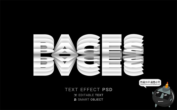 图片[3]-潮流3D三维立体扭曲文字折叠标题字体特效PSD模板样机样式PS素材-设计猿