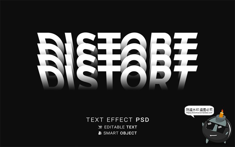 图片[13]-潮流3D三维立体扭曲文字折叠标题字体特效PSD模板样机样式PS素材-设计猿