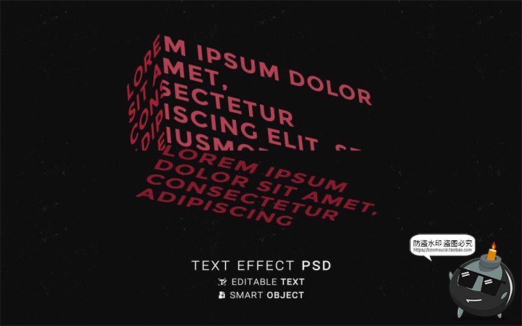 图片[16]-潮流3D三维立体扭曲文字折叠标题字体特效PSD模板样机样式PS素材-设计猿