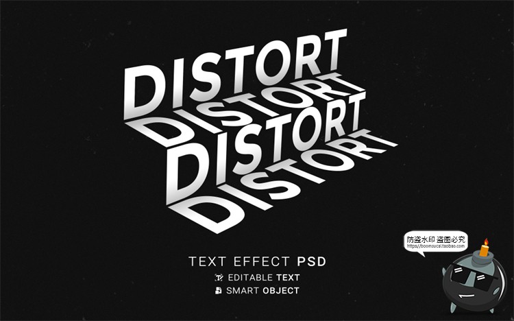 图片[17]-潮流3D三维立体扭曲文字折叠标题字体特效PSD模板样机样式PS素材-设计猿