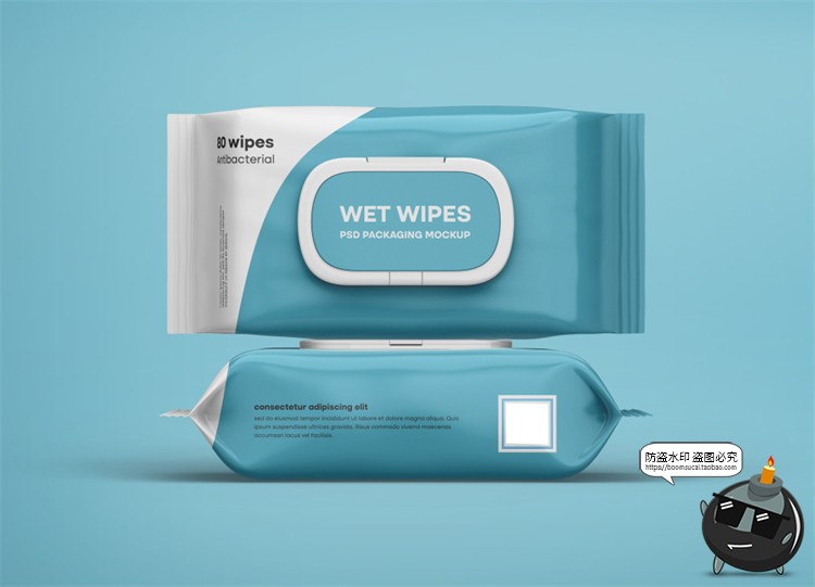 图片[2]-卫生纸巾湿厕湿巾酒精湿纸巾产品包装贴图效果图样机PSD模板素材-设计猿