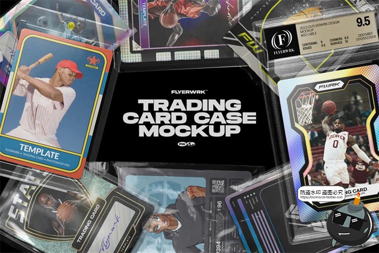 图片[1]-盲盒卡牌玩具纸牌空卡模型保护套贴图效果展示PSD模板样机PS素材-设计猿
