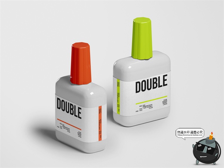 图片[1]-涂改液修正液学生文具用品文具白色改正液包装样机PSD模板PS素材-设计猿