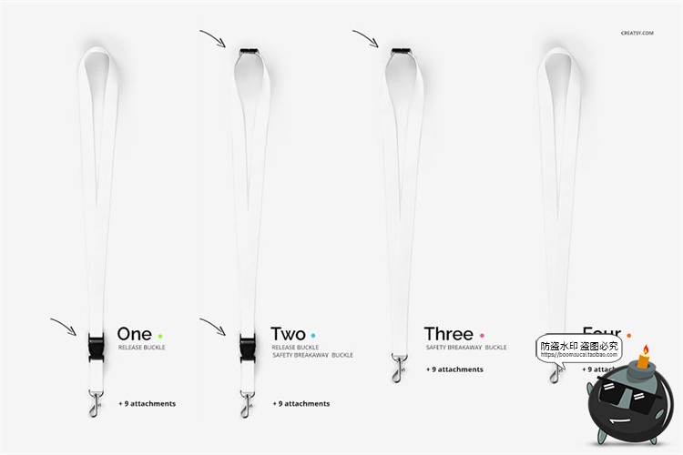 图片[2]-多样式挂绳扣绳带吊牌挂链贴图效果展示mockups样机PSD模板PS素材-设计猿