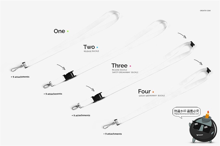 图片[3]-多样式挂绳扣绳带吊牌挂链贴图效果展示mockups样机PSD模板PS素材-设计猿