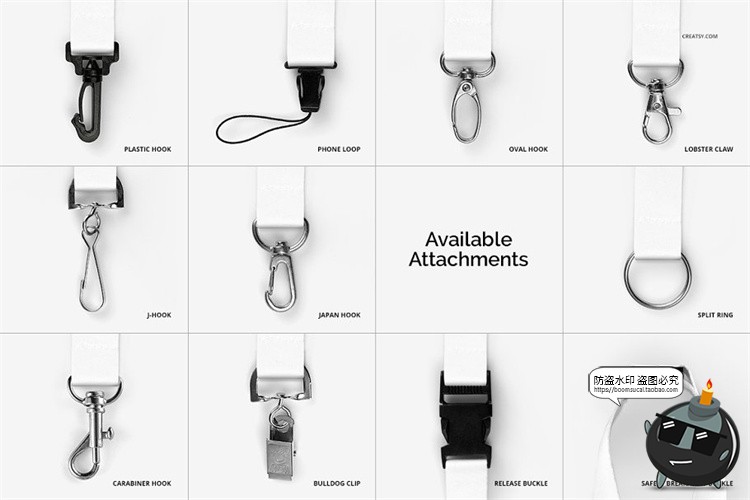 图片[4]-多样式挂绳扣绳带吊牌挂链贴图效果展示mockups样机PSD模板PS素材-设计猿