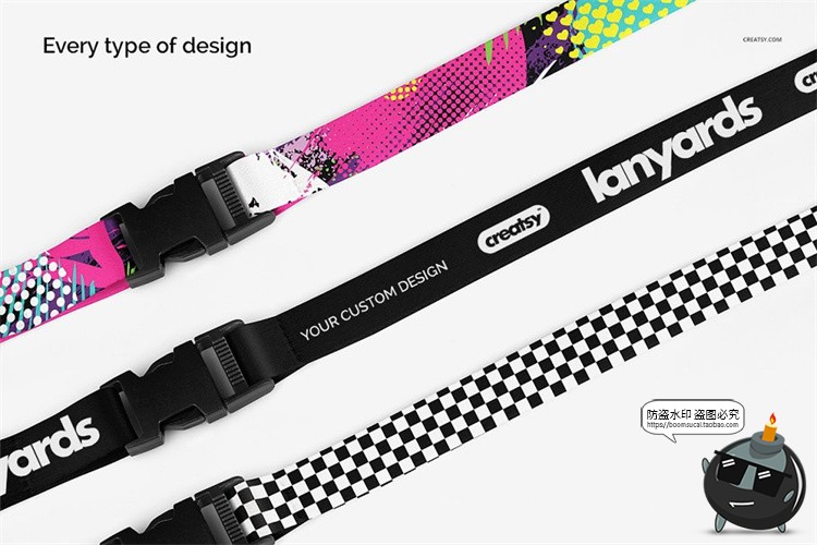 图片[5]-多样式挂绳扣绳带吊牌挂链贴图效果展示mockups样机PSD模板PS素材-设计猿