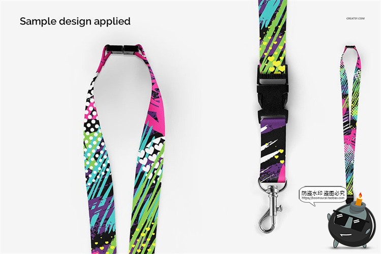 图片[8]-多样式挂绳扣绳带吊牌挂链贴图效果展示mockups样机PSD模板PS素材-设计猿