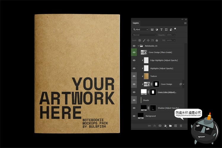 图片[4]-牛皮纸笔记本草稿本复古破损撕裂效果mockups样机PSD模板PS素材-设计猿