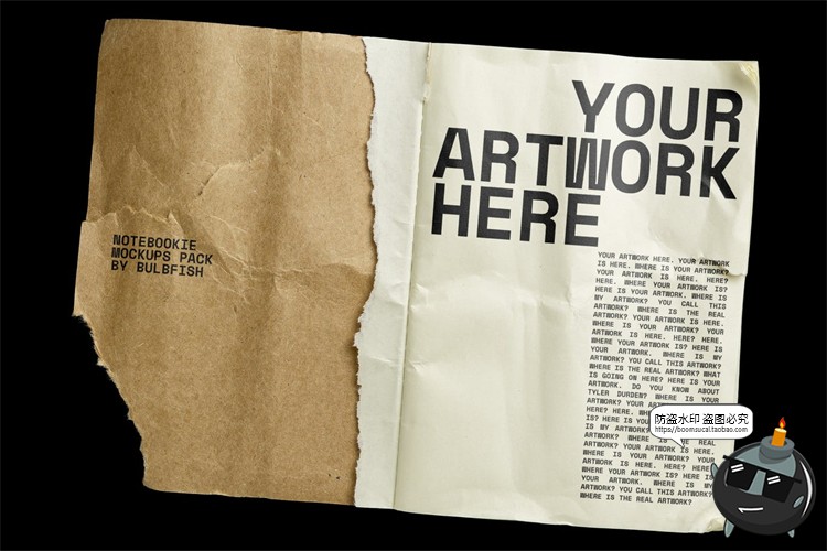 图片[11]-牛皮纸笔记本草稿本复古破损撕裂效果mockups样机PSD模板PS素材-设计猿