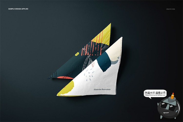 图片[4]-餐巾方巾纸巾手帕纸巾高档餐厅餐具刀mockups样机PSD模板PS素材-设计猿