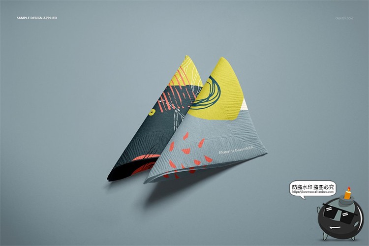 图片[5]-餐巾方巾纸巾手帕纸巾高档餐厅餐具刀mockups样机PSD模板PS素材-设计猿