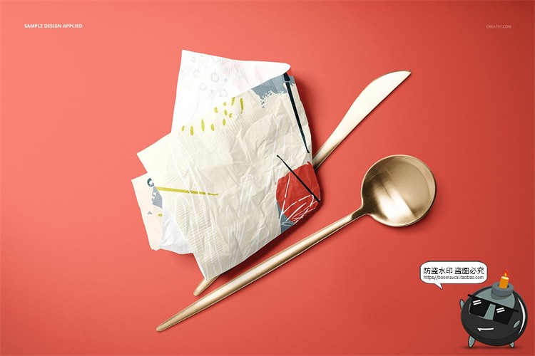 图片[9]-餐巾方巾纸巾手帕纸巾高档餐厅餐具刀mockups样机PSD模板PS素材-设计猿