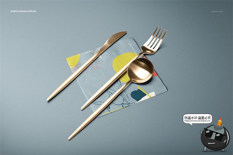 图片[14]-餐巾方巾纸巾手帕纸巾高档餐厅餐具刀mockups样机PSD模板PS素材-设计猿