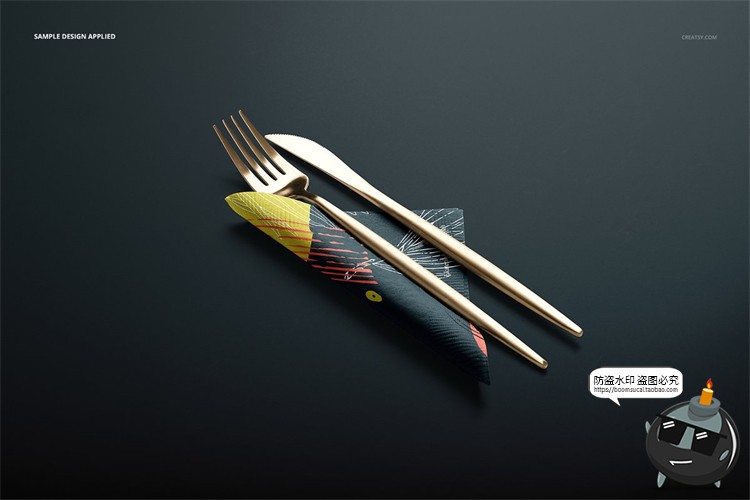 图片[18]-餐巾方巾纸巾手帕纸巾高档餐厅餐具刀mockups样机PSD模板PS素材-设计猿