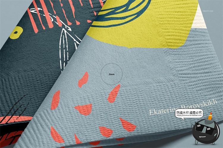 餐巾方巾纸巾手帕纸巾高档餐厅餐具刀mockups样机PSD模板PS素材-设计猿