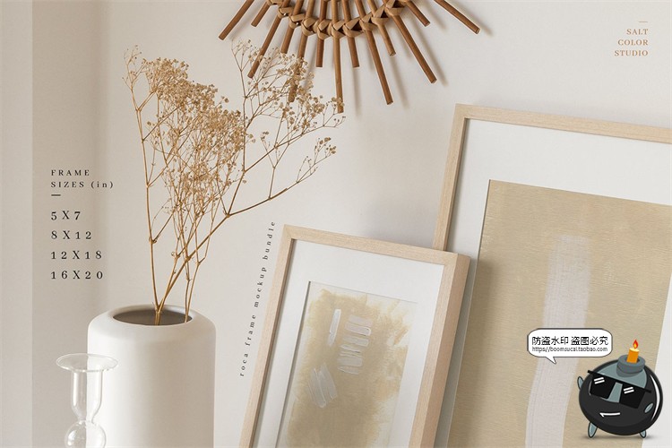 图片[4]-素雅木质相框边框挂画照片框文艺暖色调mockups样机PSD模板PS素材-设计猿