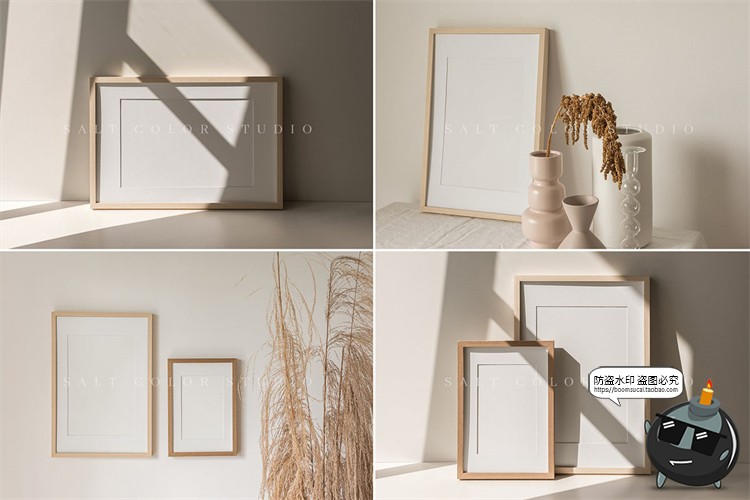 图片[10]-素雅木质相框边框挂画照片框文艺暖色调mockups样机PSD模板PS素材-设计猿