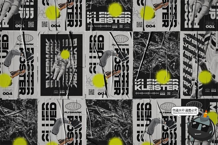 图片[8]-潮流酸性艺术颓废风残破摇滚褶皱海报贴纸展示样机PSD模板PS素材-设计猿